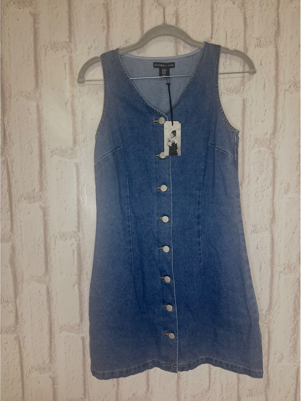 Sincerely Jules Denim Button-Front Mini Dress XS NWT